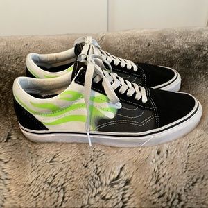 Vans old Skool green flame